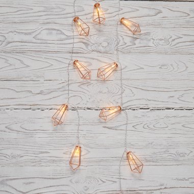 Гирлянда светодиодная Кристаллы бронзовые Neon-Night 1,5м, проз.ПВХ, IP20, 10LED, т.белый, 2хАА(нет)