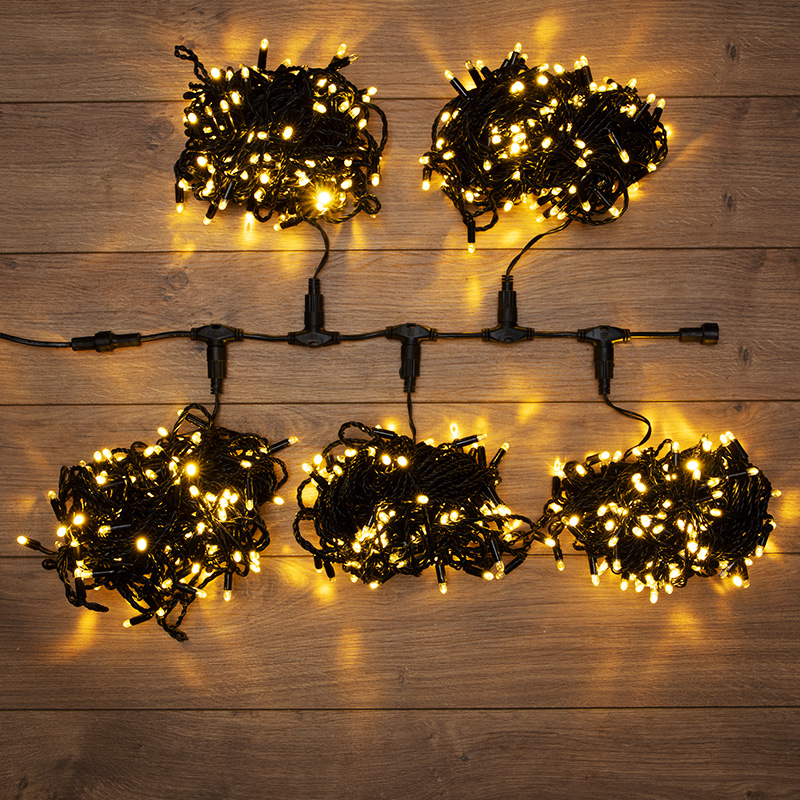 Качественная картинка Гирлянда NEON-NIGHT ClipLight 24V, 5 нитей по 20 метров, ТЕПЛЫЙ БЕЛЫЙ
