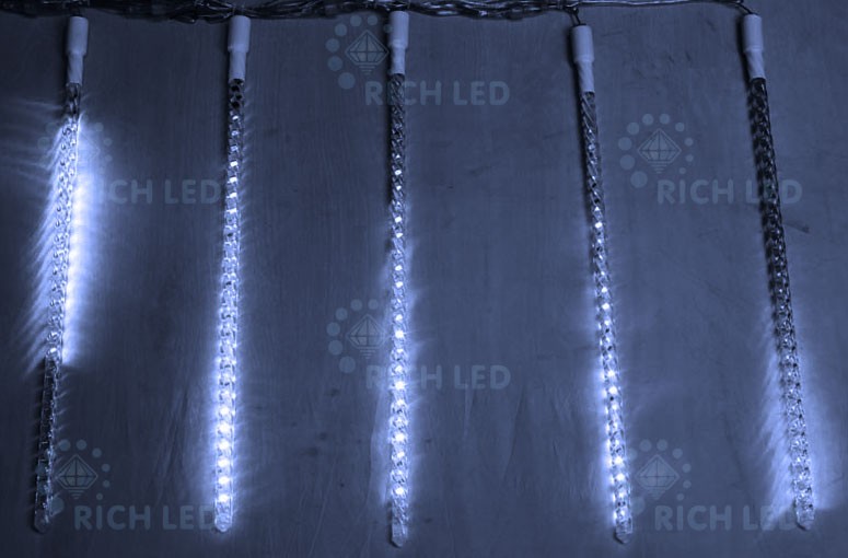 Качественная картинка Тающая сосулька светодиодная Rich LED, 10*0.5 м., цвет свечения белый, IP65
