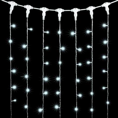 Светодиодный занавес Laitcom, 1x6м, 600 LED, IP54, прозр. пр., белый