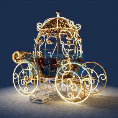 Декоративная 3D фигура Волшебная карета 330 см теплая белая Neon-Night