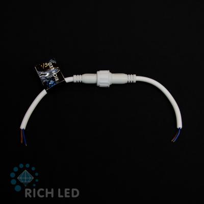 Коннектор универсальный RichLed 2 pin, разъем папа-мама, без вилки, 30 см, белый