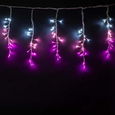 Супер бахрома Laitcom с эфф. бегущ огонь 1,75x0,4м, IP65, 24V, прозр. пр., бел-св. роз-розов