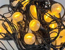 Гирлянда Teamprof Винтаж "Иней", чёрная резина, 220В, теплый белый