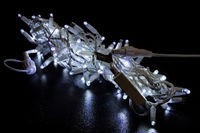 Светодиодная гирлянда нить Teamprof, 10м, 100 LED, 24В, мерцание, бел.резина 2.3 мм, герм.колп,белый
