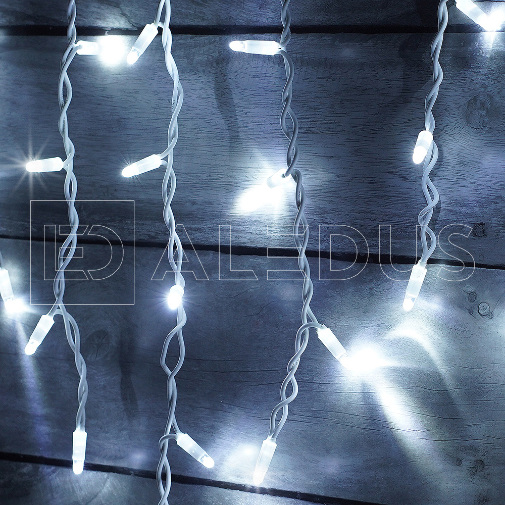 Светодиодная бахрома (Айсикл) ALEDUS 3x0.5 м, провод ПВХ, 114 LED, с мерцанием