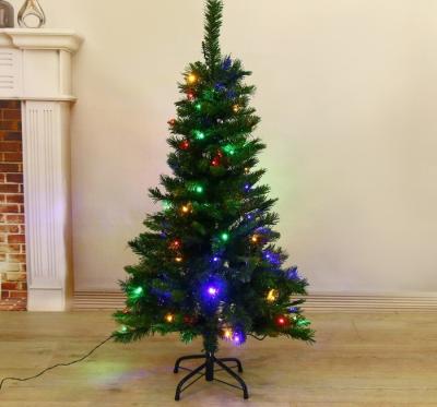 Ёлка Эксклюзив фибро цветные огоньки 120 см 205 веток мод. AG22