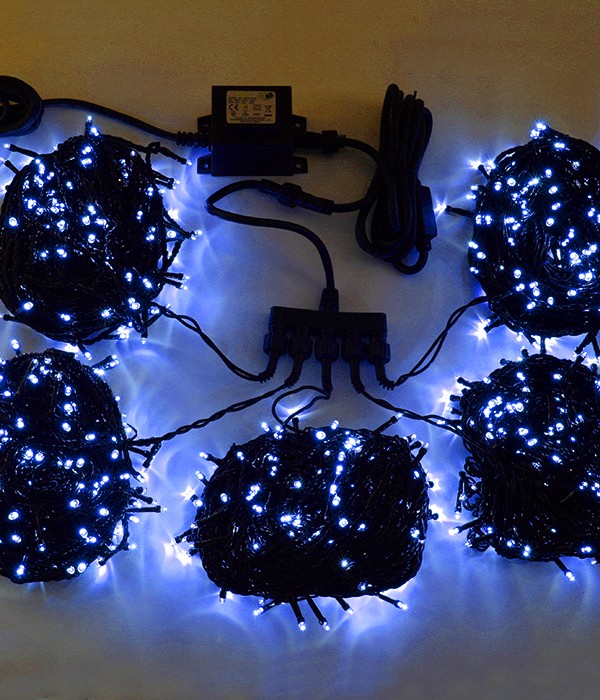 Качественная картинка Комплект гирлянды Laitcom, 100 м, 900 led, IP65, 24V, черн. пр., синий