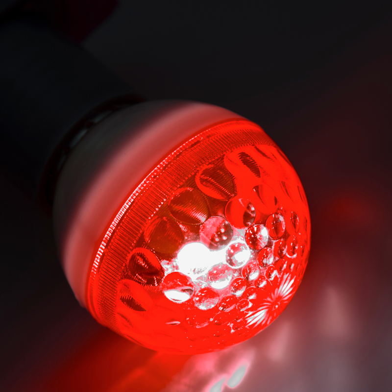 Качественная картинка Лампа-строб светодиодная, диаметр 50, E27, 18 LED, 2,5Вт, КРАСНЫЙ, 230В NEON-NIGHT