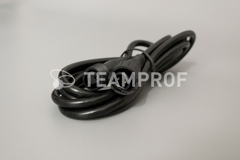 Качественная картинка Удлинитель Teamprof 2 м, 2  pin, 2-х проводной, чёрный. Для: нитей 10 м, бахромы, занавесов