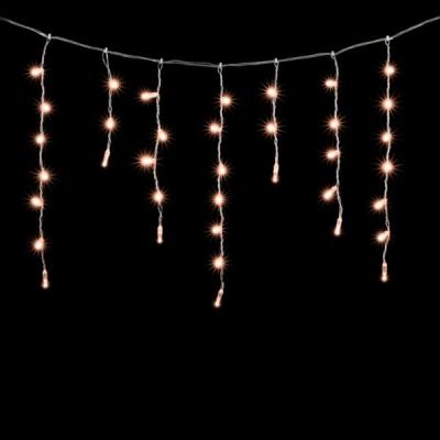 Светодиодная бахрома Laitcom с колпачком 3,1 x 0,5 м, прозрачный провод, 120 led, экстра т.белый