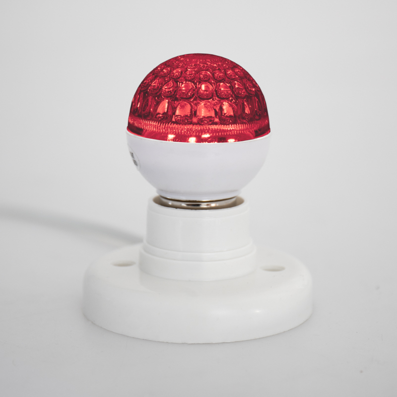 Качественная картинка Лампа светодиодная, диаметр 50мм, E27, 9 LED, 1Вт, КРАСНЫЙ, прозрачная колба, 230В NEON-NIGHT