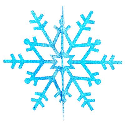 Елочная фигура Снежинка резная 3D, 61 см, цвет синий