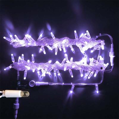 Светодиодная гирлянда нить Teamprof, 10м, 100 LED, 24В, статика, прозр. провод,, герм.колп, фиолет. Светодиодная гирлянда нить Teamprof, 10м, 100 LED, 24В, статика, прозр. провод,, герм.колп, фиолет.