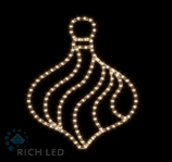 Световая 2Д Елочная игрушка RichLed Шар вытянутый МИНИ (дюралайт), 24В, теплый белый