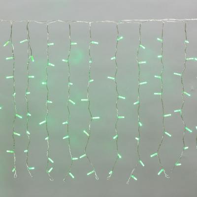 Светодиодный занавес NEON-NIGHT 2x0,8м ЗЕЛЕНЫЙ, прозрачный ПВХ, IP65, постоянное свечение, 230В