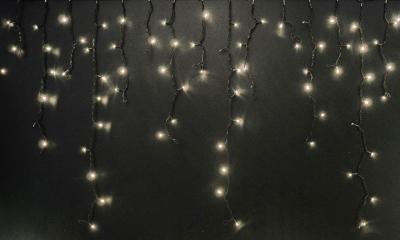 Светодиодная бахрома Rich LED 3*0,9 м, 220 В, мерцание, цвет теплый белый IP 54, черный провод