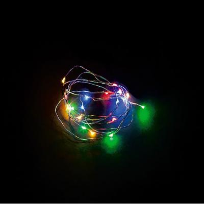 Светодиодная гирлянда Feron, 20 LED 2м, мульти, батарейки 2*АА,  IP 20,  шнур 0,5м, CL570