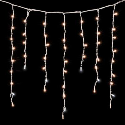 Светодиодная бахрома Laitcom 3,2 x 0,9 м, белый провод каучук, 168 led, IP65, экстра т.белая с мерц