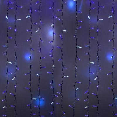 Светодиодный занавес NEON-NIGHT 2х3м СИНИЙ, белый ПВХ, IP65, мерцание, 230В