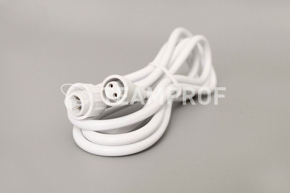 Удлинитель Teamprof 2 м, 2 pin, 2-х проводной, белый. Для: нитей 10 м, бахромы, занавесов Качественная картинка Удлинитель Teamprof 2 м, 2 pin, 2-х проводной, белый. Для: нитей 10 м, бахромы, занавесов