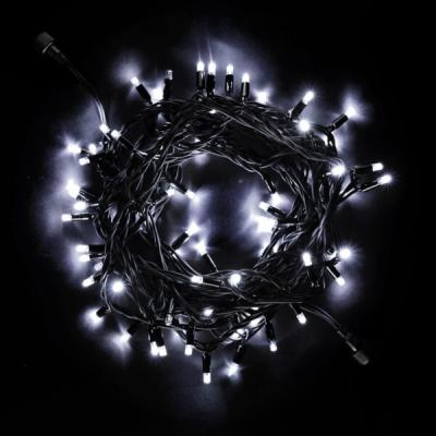Светодиодная нить с колпачком Laitcom, 10м, 24В, 75 LED, провод черный каучук, IP65, белый с мерц
