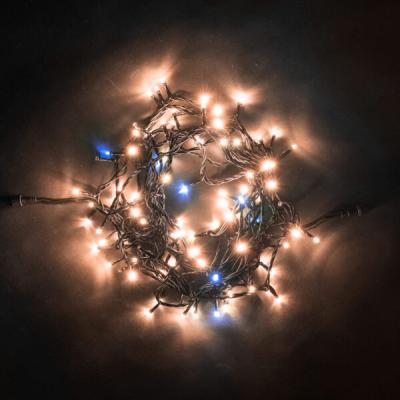 Светодиодная нить Laitcom, 10м, 24V, 100 LED, IP54,с мерц.бел диод, черн.пр., экстра т.белый