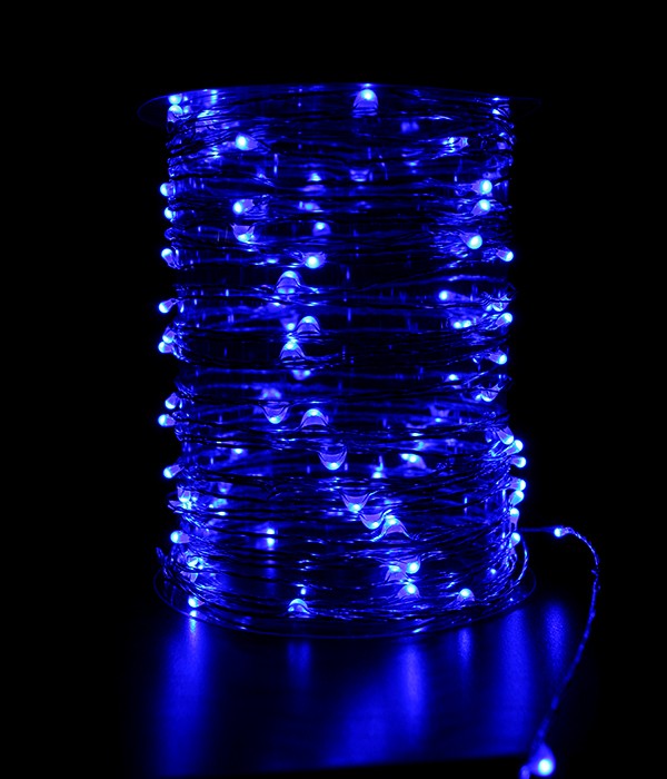 Качественная картинка Светодиодная нить Laitcom "Роса", 10м., 12V, 100 LED, IP20, прозр.провод, синий