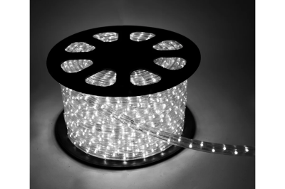 Шнур светодиодный Дюралайт 2W 1.8Вт/м IP65 220В d13мм постоянное свечение белый(уп.100м) КОСМОС KOC-