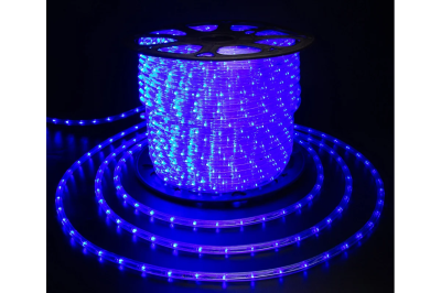 Дюралайт 2-х провод Teamprof, диаметр 10 мм, 220В, бухта 100 м, статика, синий