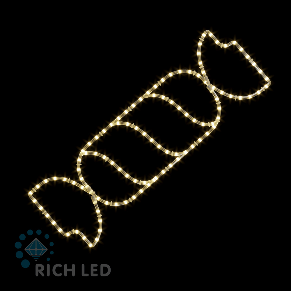 Световая 2Д Елочная игрушка RichLed Конфета №2 МИНИ (деколейс+дюралайт), 24В