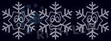 Набор из снежинок-смайликов Rich LED ПРЕМИУМ, 103 см, белый, RL-SFDL103:D:O:P-W