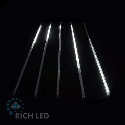 Тающая сосулька светодиодная Rich LED, 10*0.8 м., цвет свечения белый 