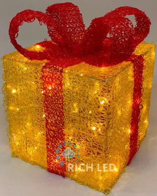 Светодиодная фигура Подарок 70*70, RichLed, мерцание, теплый белый