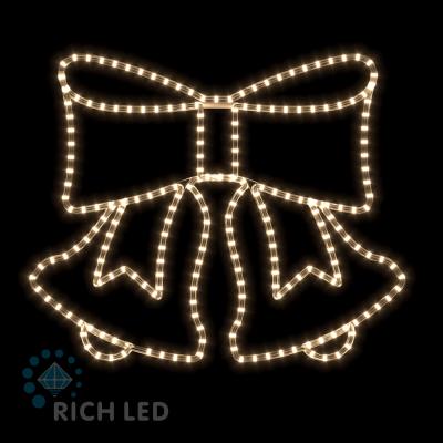 Световая 2Д Елочная игрушка RichLed Двойной колокольчик (деколейс+дюралайт), 24В, т.бел