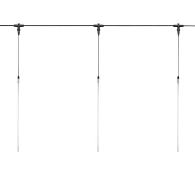 Тающие сосульки NEON-NIGHT 10 шт. х 50см, шаг 100см, ТЕПЛЫЙ БЕЛЫЙ, черный каучук, IP67, 24В