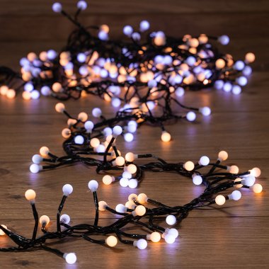 Гирлянда светодиодная Мишура Neon-Night 3м, темно-зеленый ПВХ, IP20, 288 LED, белый+тепло белый