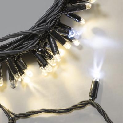 Светодиодная нить с колпачком Laitcom, 10м, 220В, 100 LED, провод черн.каучук, IP65, т.белый с мерц