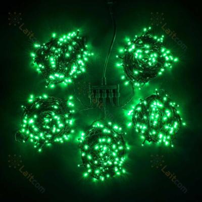 Комплект гирлянды Laitcom 100м., 5x20м, 1000 LED, IP54, 24V, черн. пр. ПВХ, зеленый с мерцанием