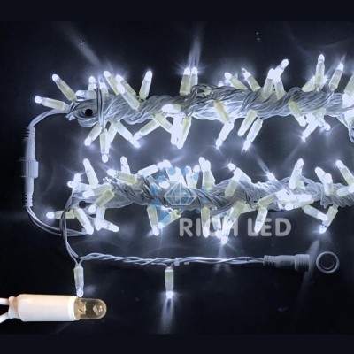 Светодиодные гирлянды RichLed Нить 10 м, 220 В, мерц, IP54, белый провод, цвет белый Качественная картинка Светодиодные гирлянды RichLed Нить 10 м, 220 В, мерц, IP54, белый провод, цвет белый