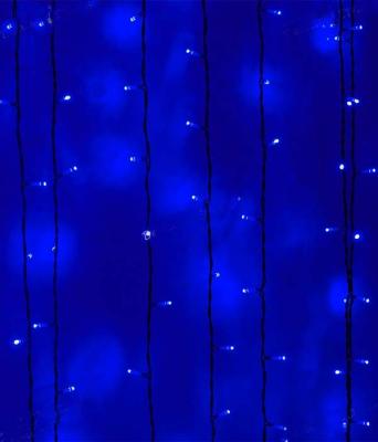 Светодиодный занавес Laitcom (без Т-коннектора), 2x2м, 400 LED, IP54, прозр. провод, синий Светодиодный занавес Laitcom (без Т-коннектора), 2x2м, 400 LED, IP54, прозр. провод, синий