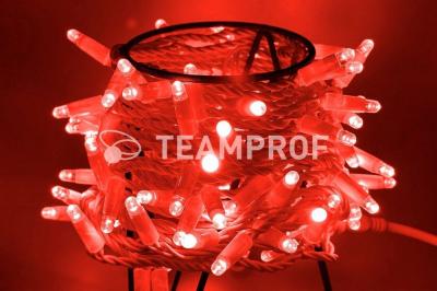 Светодиодная гирлянда нить Teamprof, 10м, 100 LED, 24В, мерцание, бел.провод, герм.колп, красный Светодиодная гирлянда нить Teamprof, 10м, 100 LED, 24В, мерцание, бел.провод, герм.колп, красный