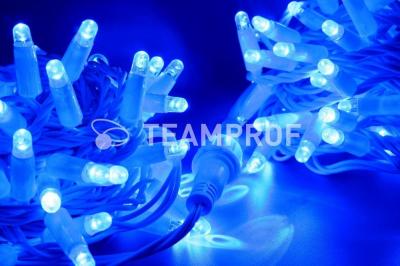 Светодиодная гирлянда нить TeamProf 10 м, 100 LED, 220В, мерцание, белый провод, синий Светодиодная гирлянда нить TeamProf 10 м, 100 LED, 220В, мерцание, белый провод, синий