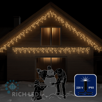 Светодиодная бахрома RichLed 3*0,5 м, 220 В, мерцание, цвет т. белый, IP 65, герметичный колпачок Светодиодная бахрома RichLed 3*0,5 м, 220 В, мерцание, цвет т. белый, IP 65, герметичный колпачок