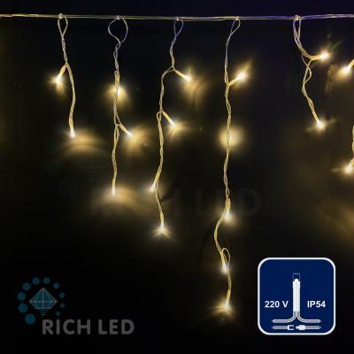Светодиодная бахрома Rich LED 3*0,5 м, 220 В, мерцание, цвет теплый белый, IP54, прозрачный провод Светодиодная бахрома Rich LED 3*0,5 м, 220 В, мерцание, цвет теплый белый, IP54, прозрачный провод